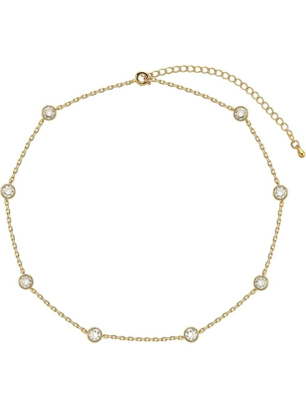 Elegant 14K Gold/Silver Plated CZ Diamond Choker Necklace for Women - Stylish